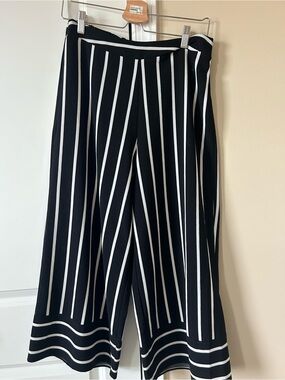 Altar'd State Black and White Vertical Stripe Wide Leg Pants